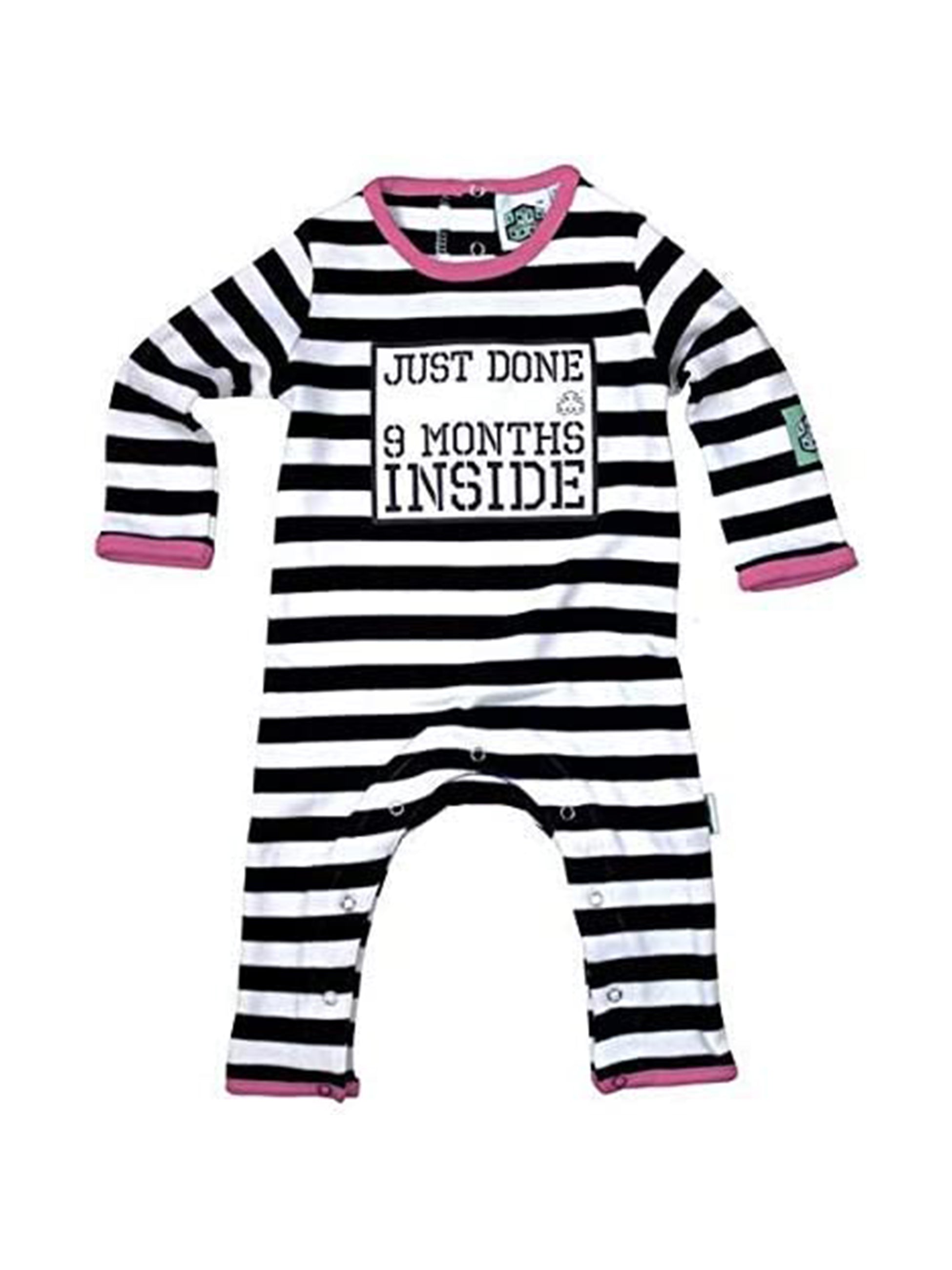 Lazy Baby Babygrow 0-6 Months - Pink trimmed