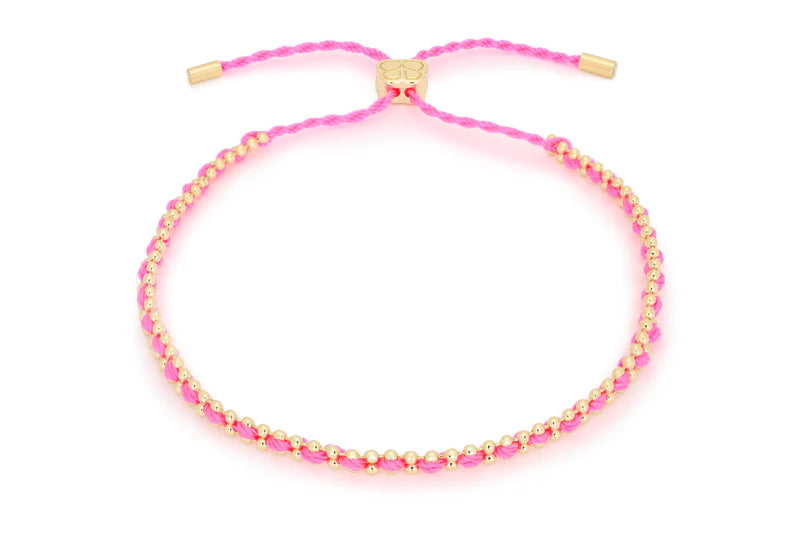Braid Hot Pink Gold Bracelet