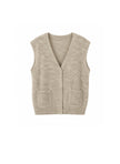 Castlerock Sleeveless Buttoned Cardigan - Mottled Beige