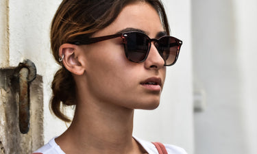 Cooper Wayfarer Style Sunglasses In Burgundy