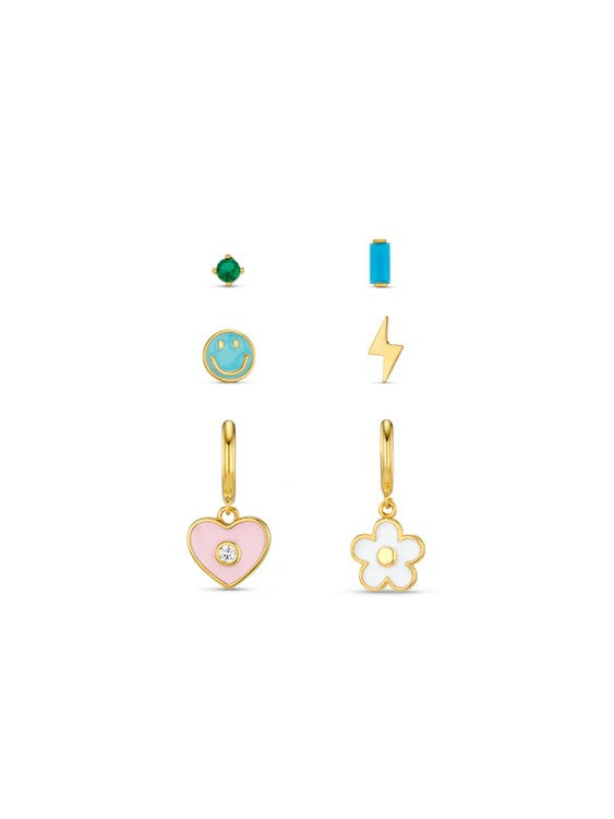Orelia Eclectic Mixed Enamel Earring Pack