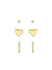 Orelia Molten Heart & Pave Hoop Earring