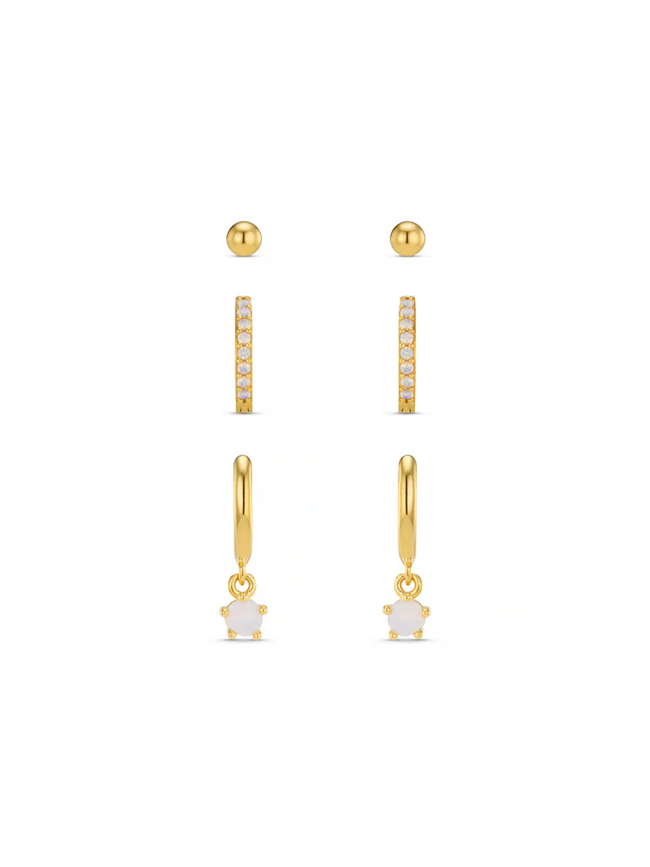 Pave Micro & Opal Drop Earring Pack
