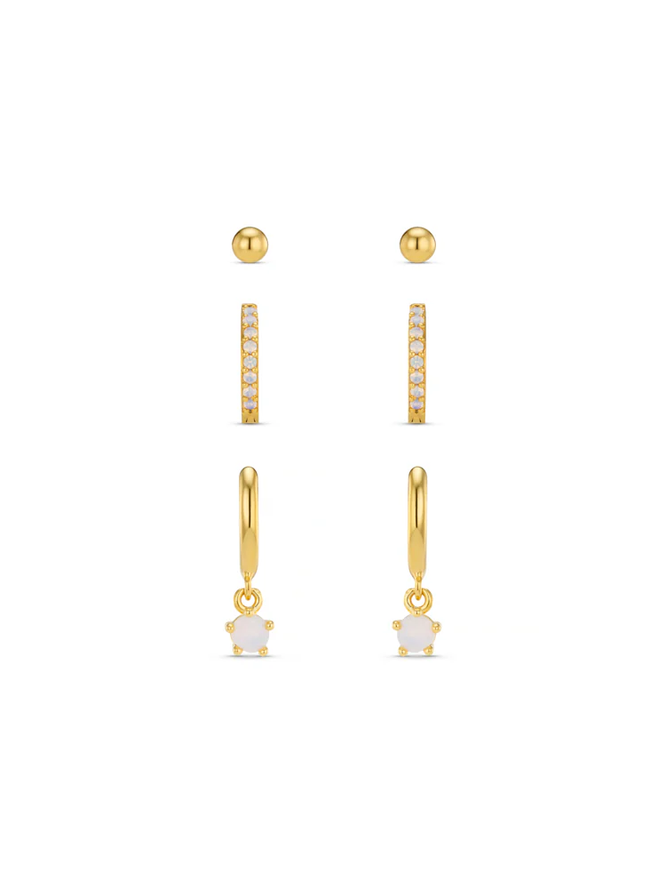 Pave Micro & Opal Drop Earring Pack