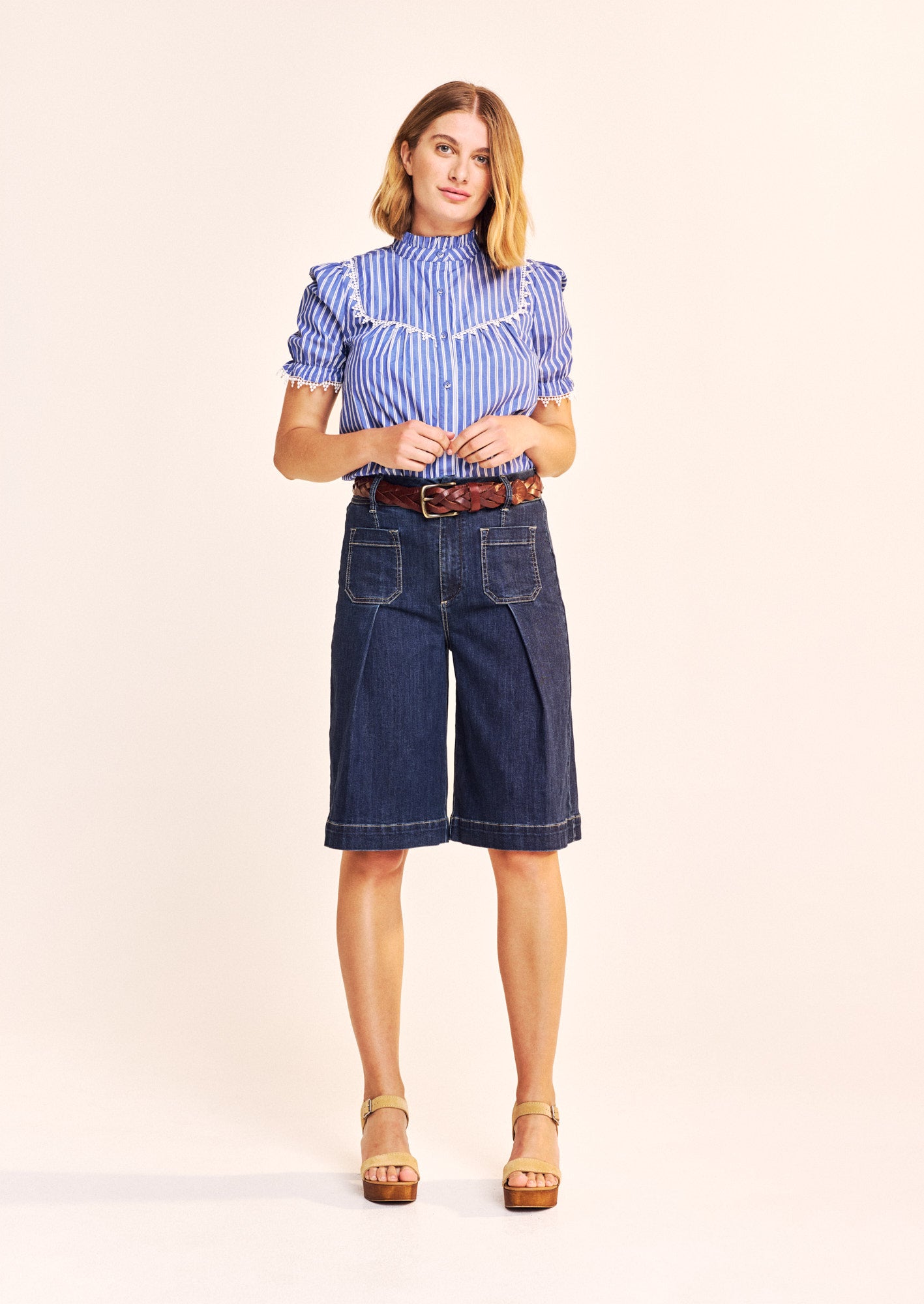 Osaka Blouse - Blue/White