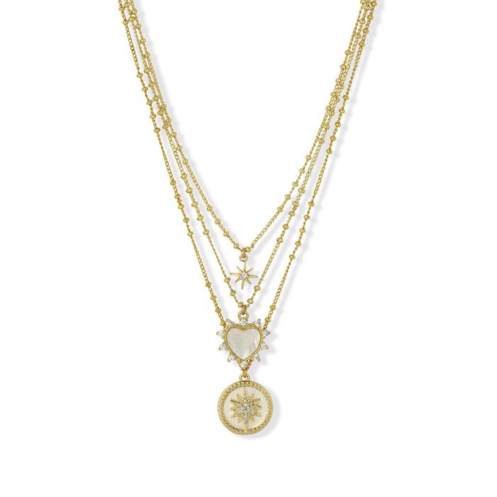 Linetta Necklace - Gold & White