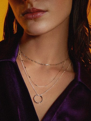 Orelia Open Circle Chain 3pk-SILVER