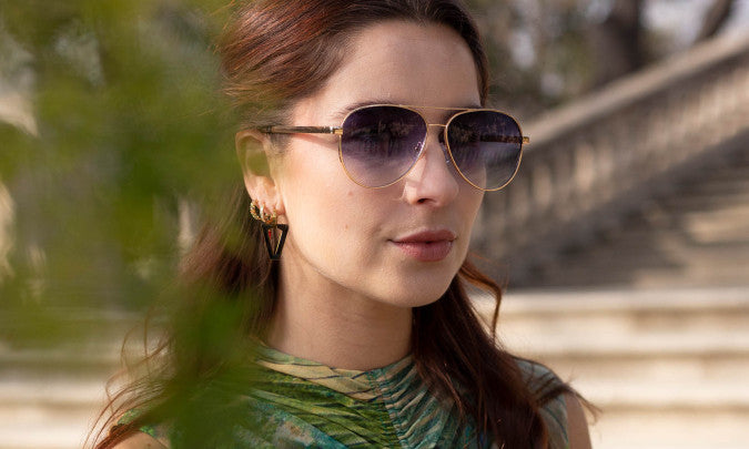 Maverick Classic Aviator Sunglasses In Gold