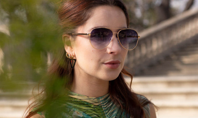 Maverick Classic Aviator Sunglasses In Gold