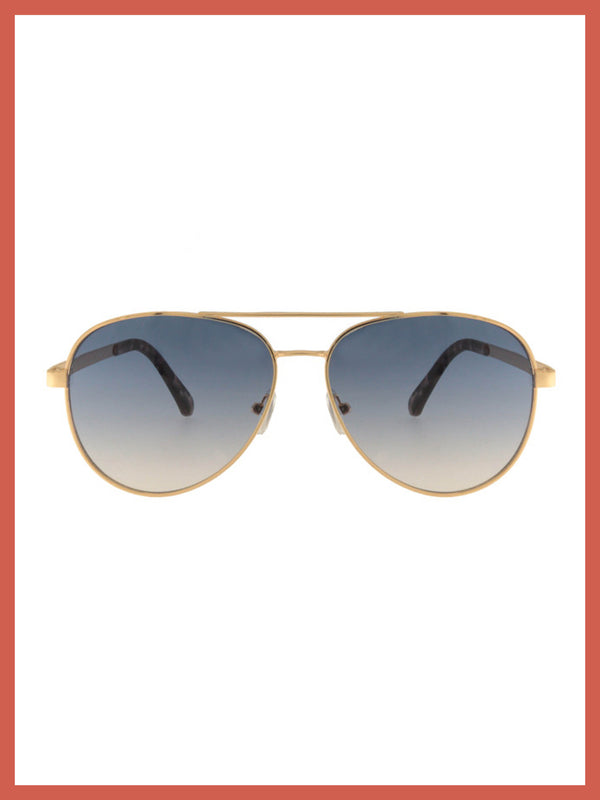 Maverick Classic Aviator Sunglasses In Gold