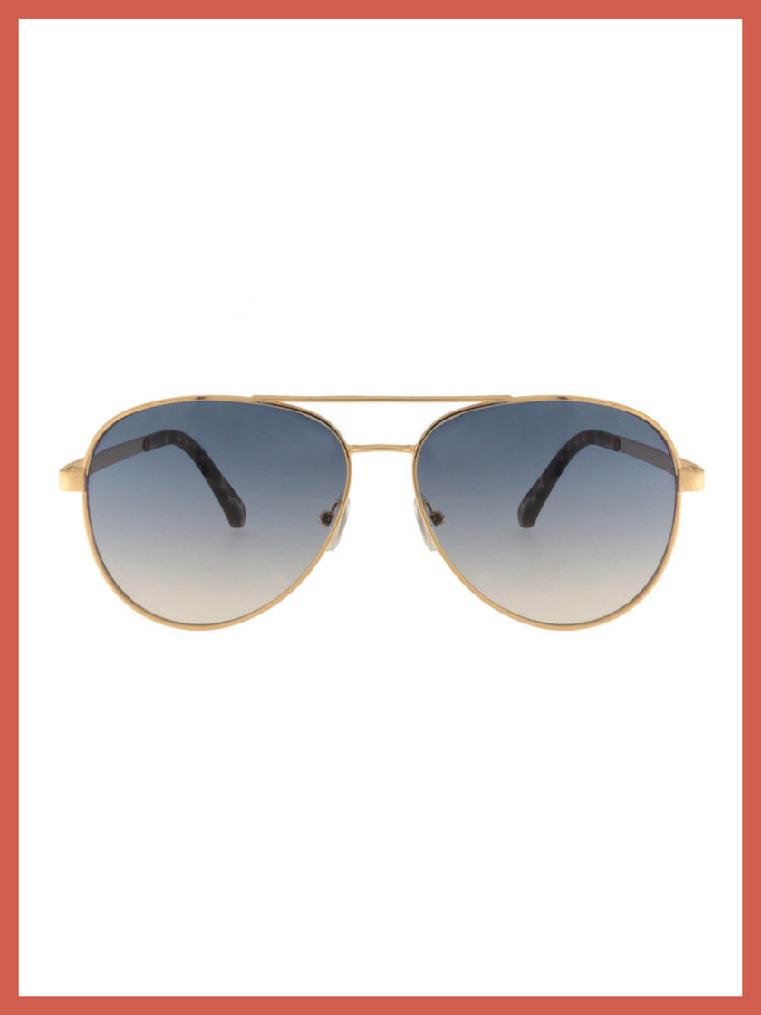 Maverick Classic Aviator Sunglasses In Gold