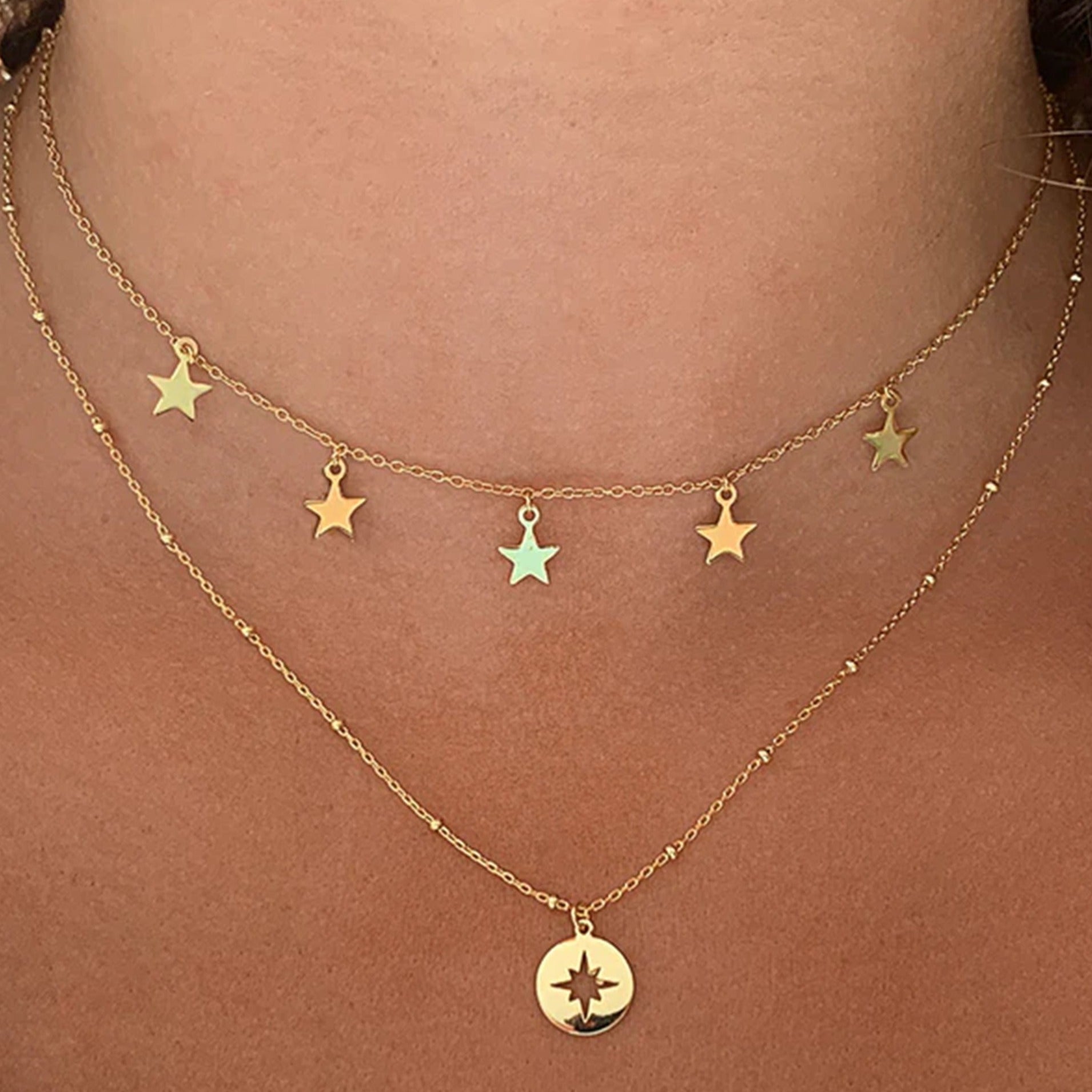 Asti Gold Star Charm Necklace