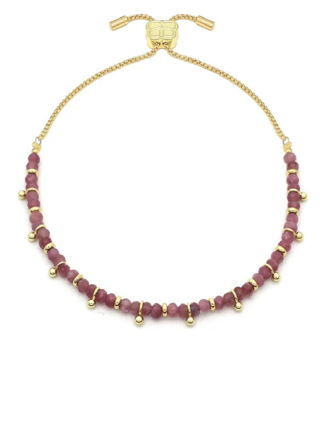 Mystical Pink Tourmaline Gold Bracelet