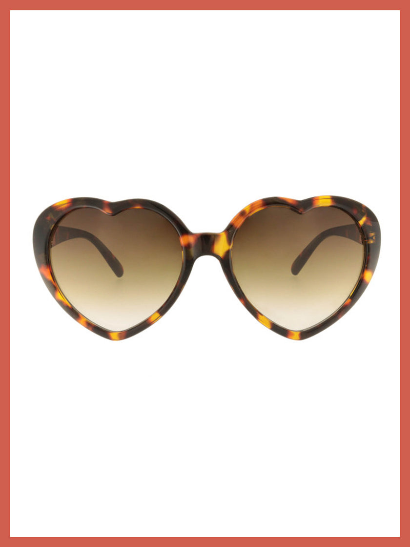 Sue Heart Sunglasses In Tortoise