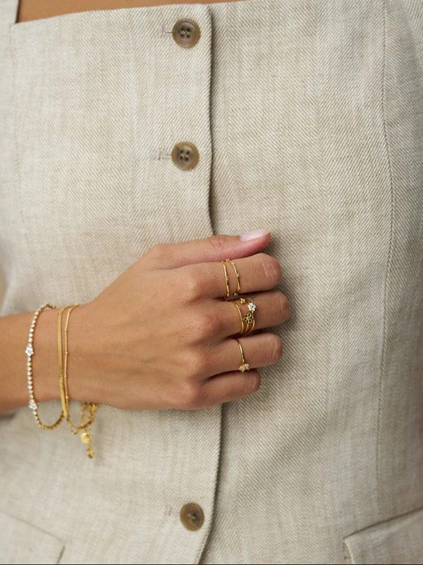 Flower Stationed Tennis Bracelet