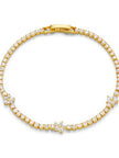 Flower Stationed Tennis Bracelet
