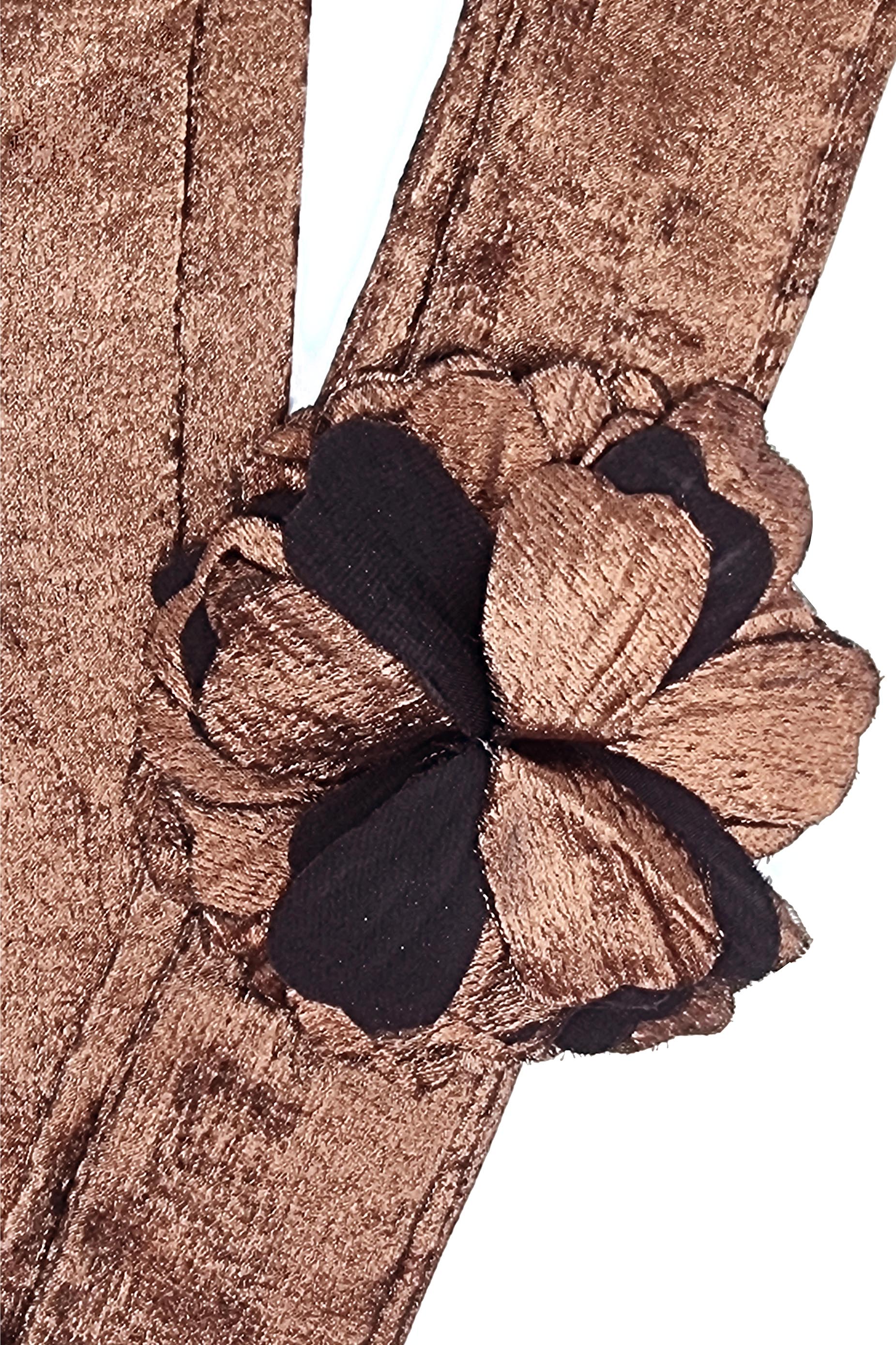 VERA CORSAGE SCARF IN BRONZE