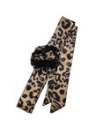 VERA CORSAGE SCARF IN BROWN LEO