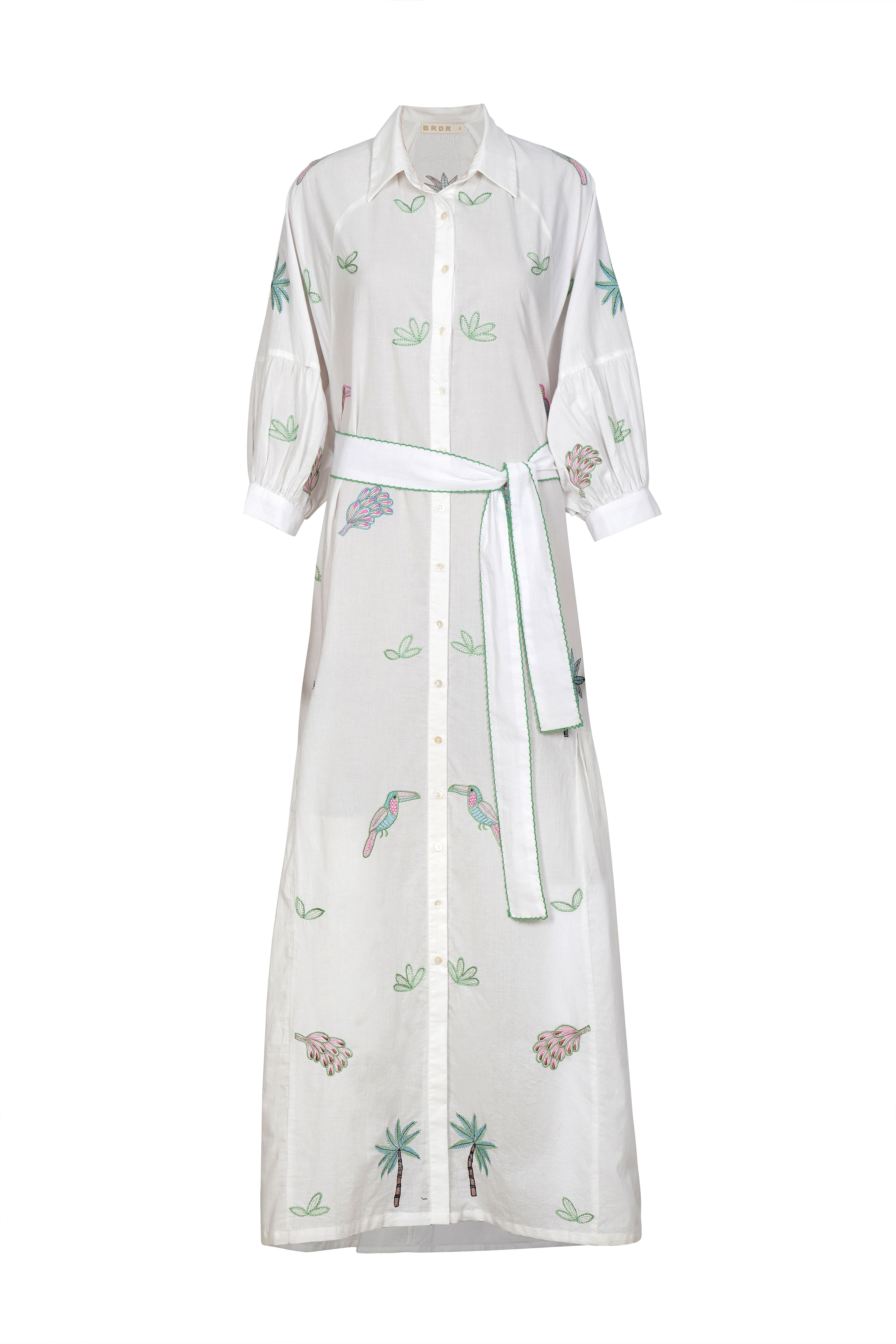 Hawaiian Shirt Dress - White