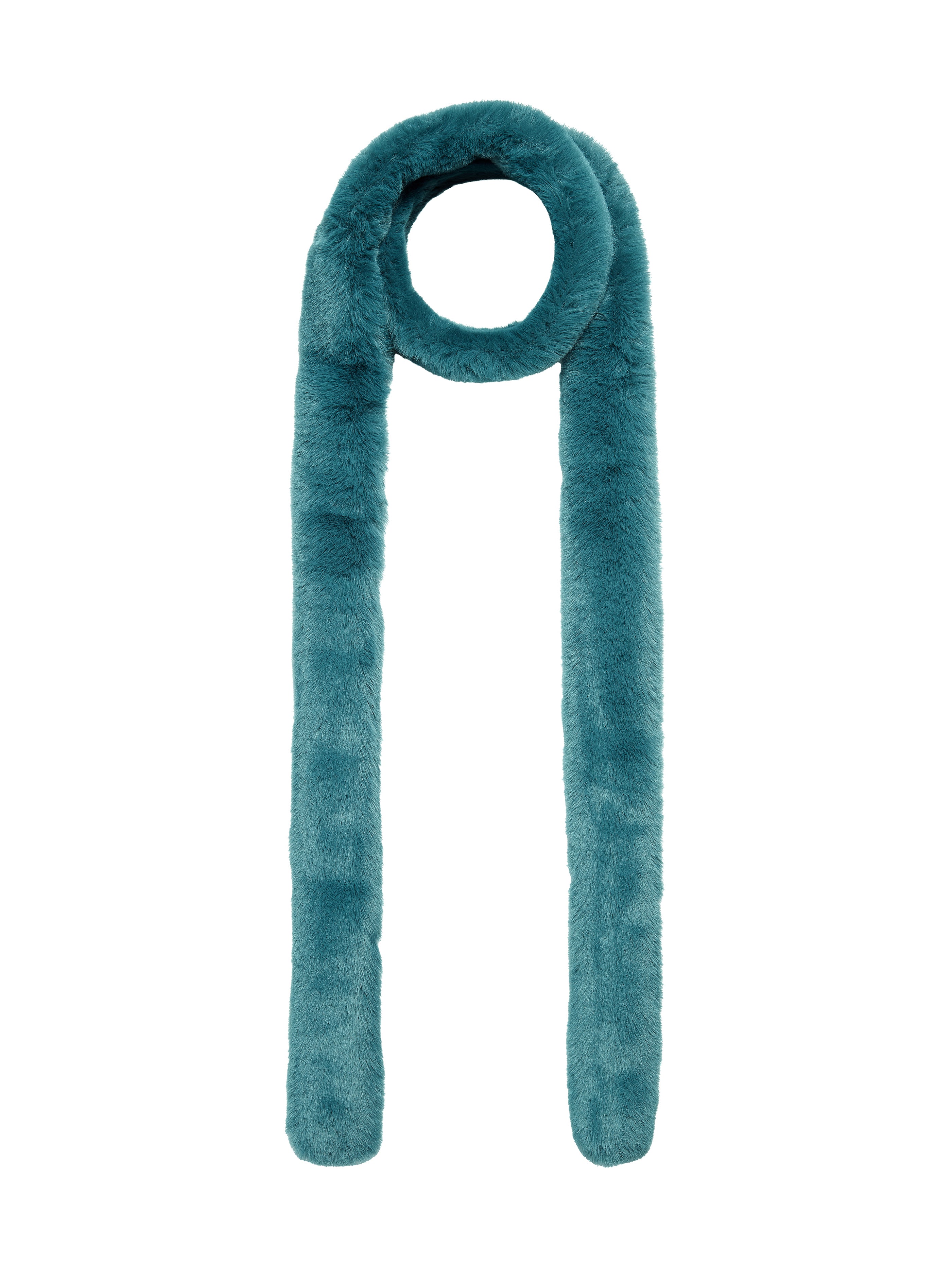 PASHA FAUX FUR SCARF-PEACOCK