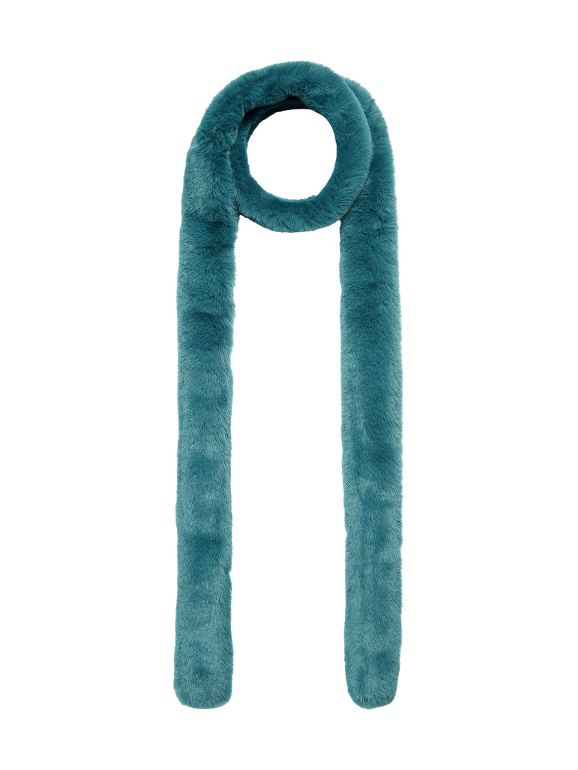 PASHA FAUX FUR SCARF-PEACOCK