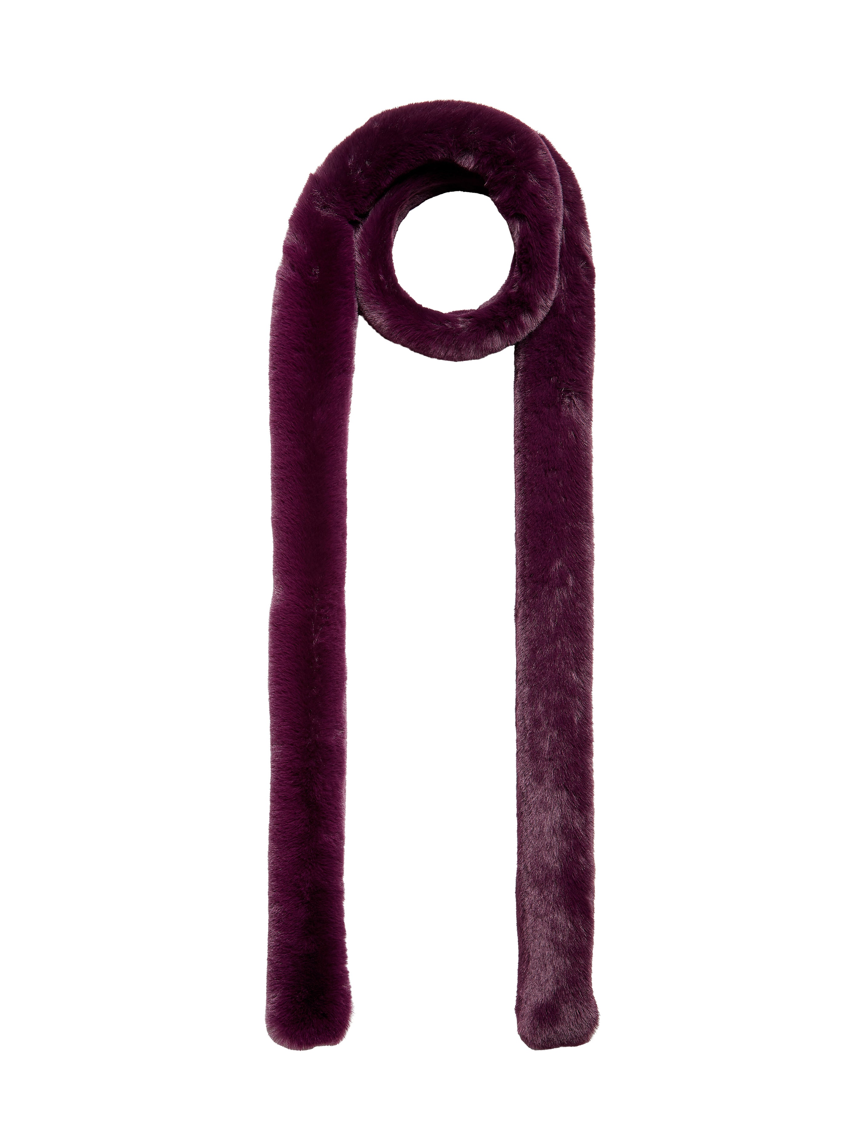 PASHA FAUX FUR SCARF-PLUM