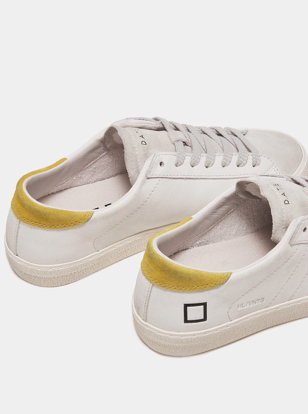 D.A.T.E Sneakers - Hill Low Vintage Calf White-Yellow