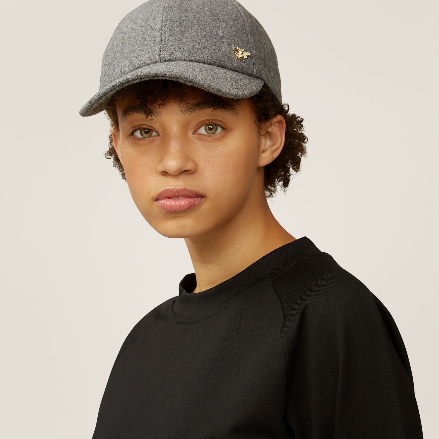 Nina Wool Baseball Cap - Grey
