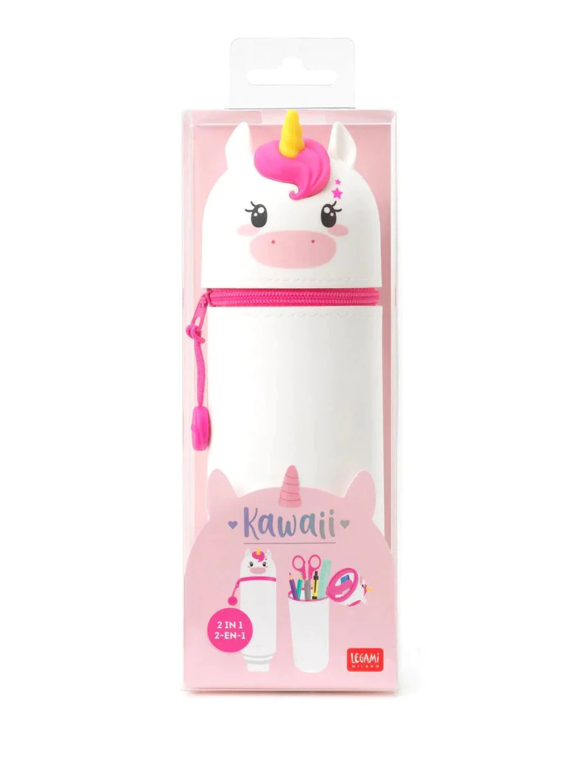 Kawaii Unicorn - 2 in 1 Soft Silicone Pencil Case